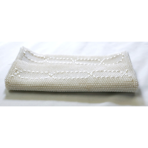 Vintage Beaded Ivory Clutch Purse Formal Evening, Weddings-Bride Japan Pre-Owned - Picture 10 of 16